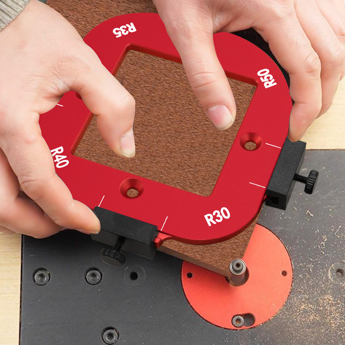 Router Table Insert - Plantilla de radio de esquina redonda