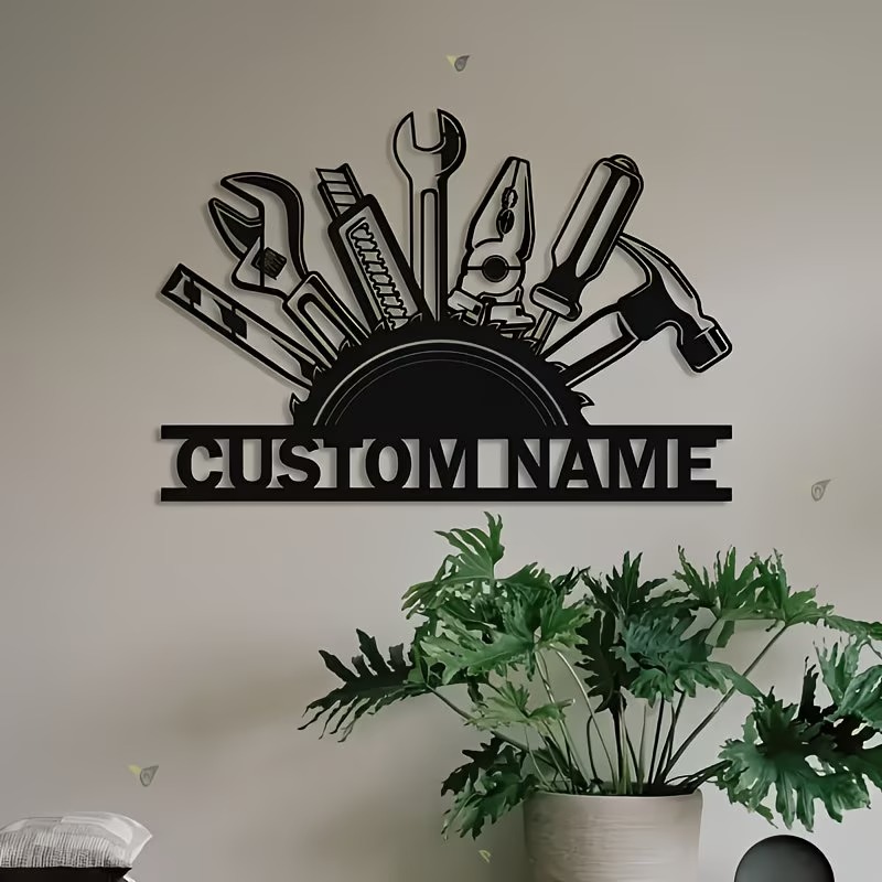 Tools Name In Workshop - Arte de Pared de Metal Personalizado