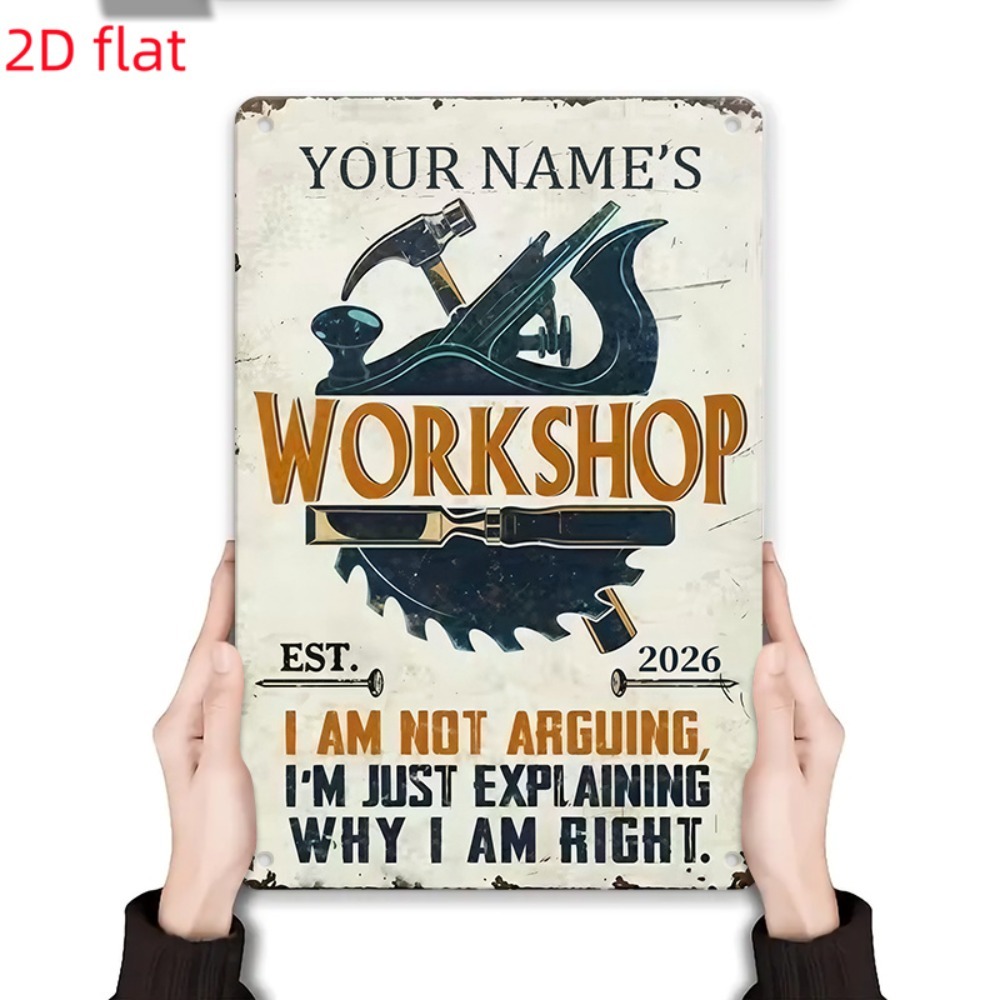 [Plano 2D] 1 pieza Letrero Met - Tools Name In Workshop reseña y precio