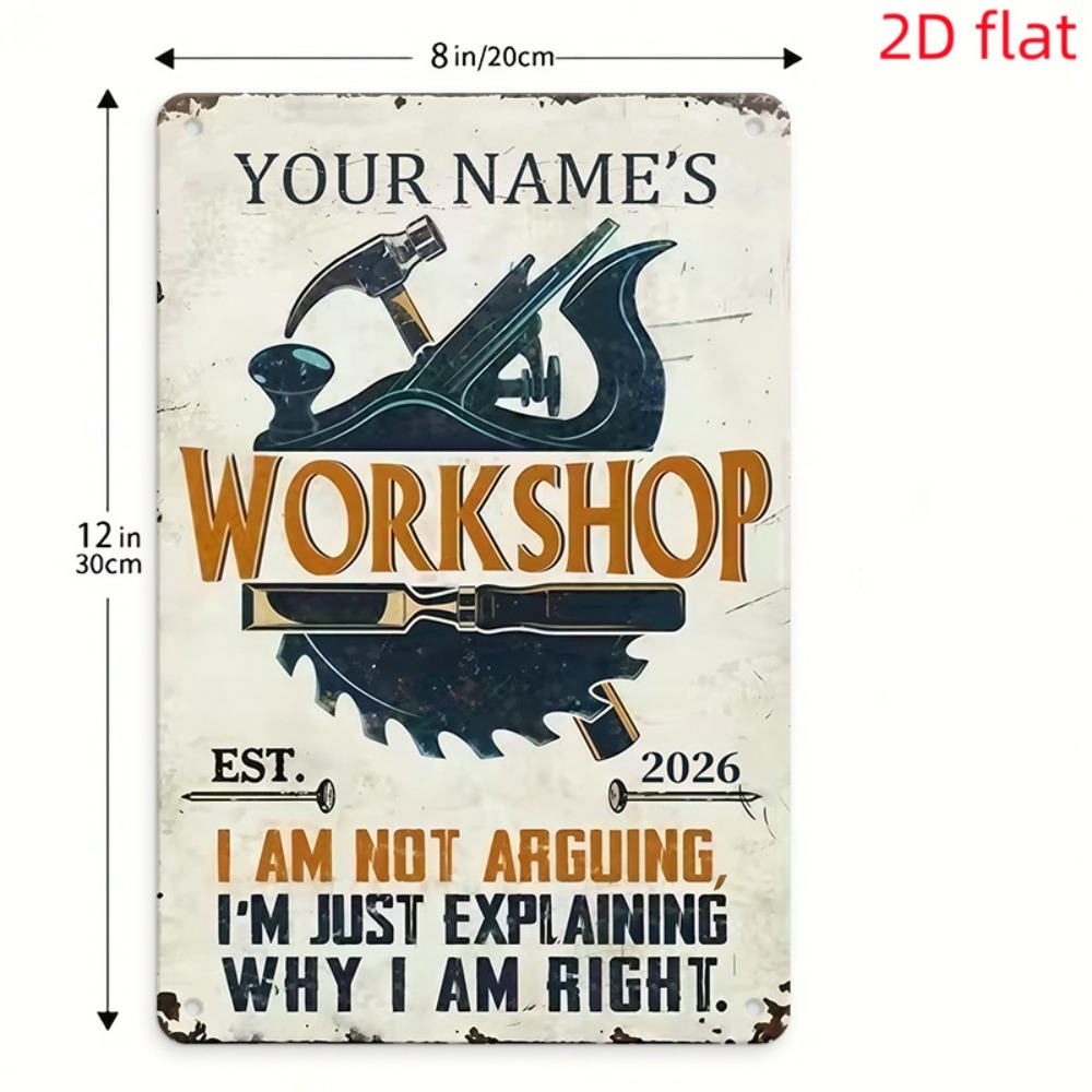 [Plano 2D] 1 pieza Letrero Met - Tools Name In Workshop reseña y precio