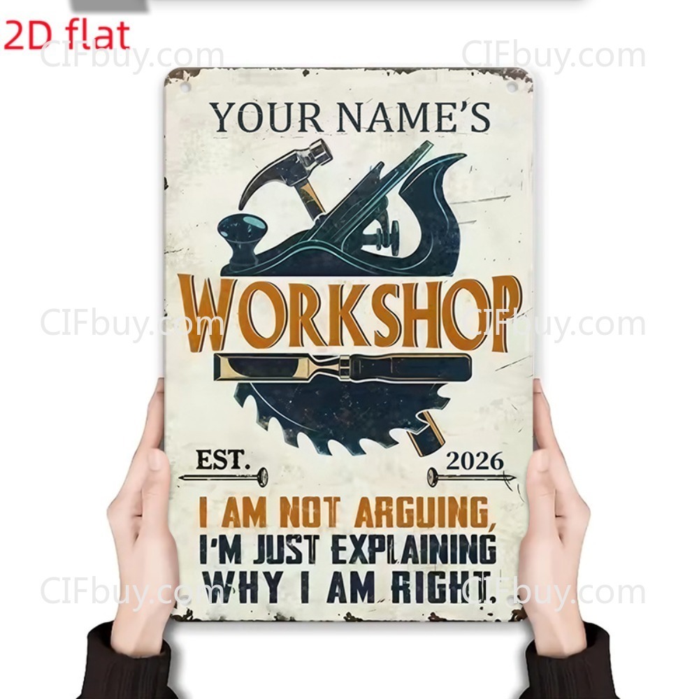 Letrero Metálico Personalizado - Tools Name In Workshop reseña y precio