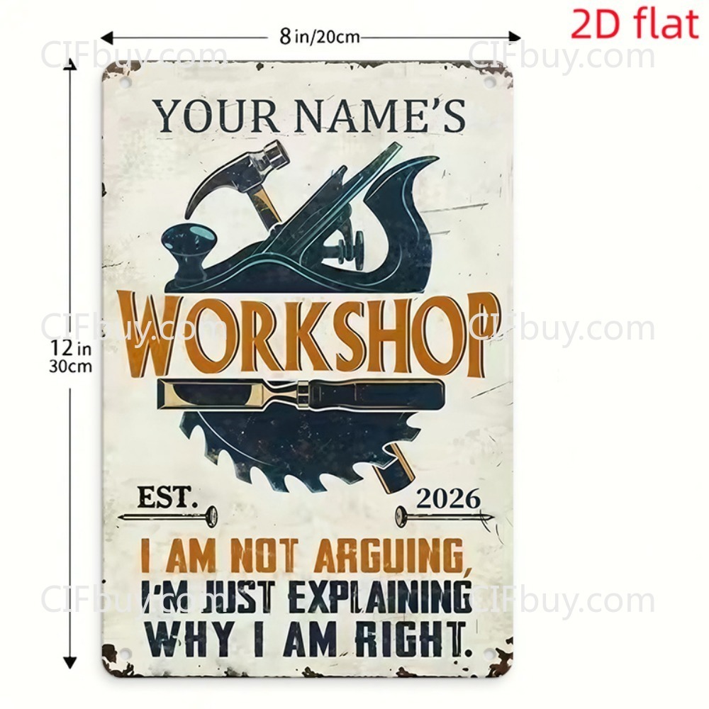 Letrero Metálico Personalizado - Tools Name In Workshop reseña y precio